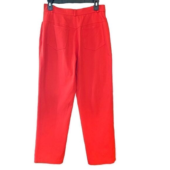 St. John Sz 6 Red Cotton Spandex High Waisted Classic Resort Wear Pants - Picture 2 of 8